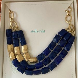Stella & Dot Navy and gold Bahari Necklace